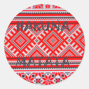 Adesivo Redondo Hakuna Matata Pattern Art Impressão