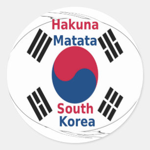 Adesivo Redondo Hakuna Matata South Korea Art Impressão/Graphic