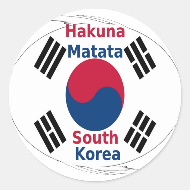 Adesivo Redondo Hakuna Matata South Korea Art Impressão/Graphic (Frente)