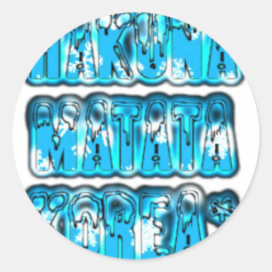Adesivo Redondo Hakuna Matata South Korea Art Impressão/Graphic