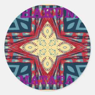 Adesivo Redondo Hakuna Matata Text Hope Abstrato