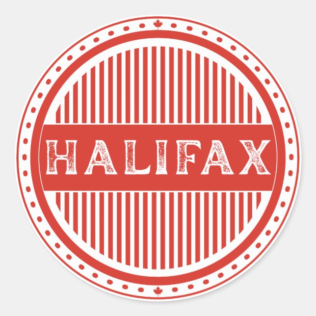 Adesivo Redondo Halifax City Pride Emblem – Canadian Identity (Frente)
