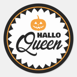 Adesivo Redondo Hallo Queen Halloween 