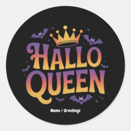 Adesivo Redondo Halloqueen Bat Women Fumam Crown Seu Spooky