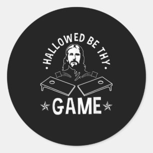 Adesivo Redondo Hallow Be ThGame Christian Cornhole Jesus