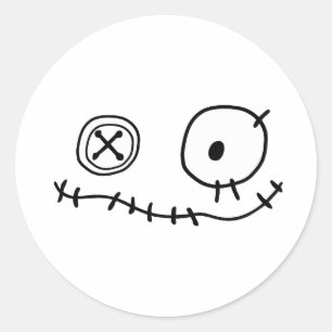 Adesivo Redondo Hallowe personagem de desenho animado de monstro f