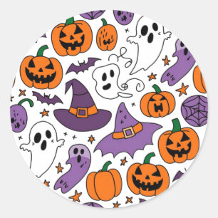 Adesivo Redondo Halloween 2024