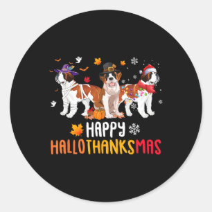 Adesivo Redondo Halloween Ação de Graças Santo de Natal Engraçado