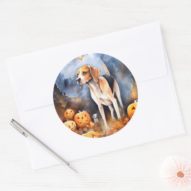 Adesivo Redondo Halloween American English Foxhound Com Pumpkins (Envelope)