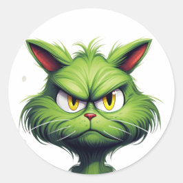 Adesivo Redondo Halloween Angry Cat