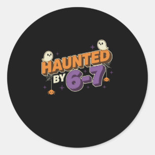 Adesivo Redondo Halloween Assombrado 67 Seis Sete Meme 1 (18)
