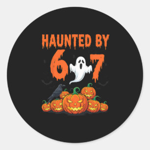 Adesivo Redondo Halloween Assombrado 67 Seis Sete Meme 1 (19)