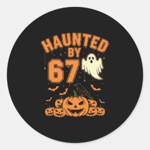 Adesivo Redondo Halloween Assombrado 67 Seis Sete Meme 1 (21)