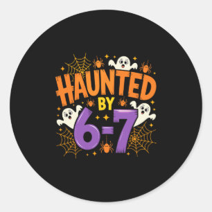 Adesivo Redondo Halloween Assombrado 67 Seis Sete Meme 1 (3) 