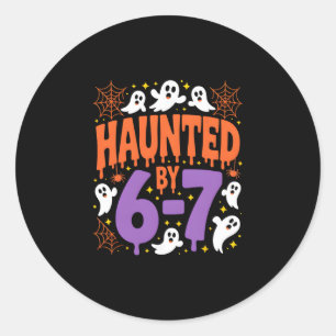 Adesivo Redondo Halloween Assombrado 67 Seis Sete Meme 1 (5)