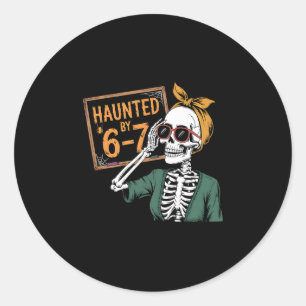 Adesivo Redondo Halloween Assombrado Assombrado 67 Número 67 Seis 
