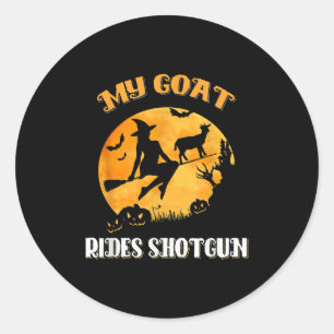 Adesivo Redondo Halloween Assustador de Goat Shotgun