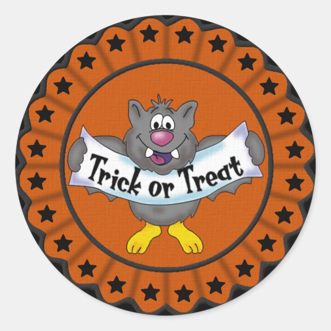 Adesivo Redondo Halloween Bat Sticker (Frente)