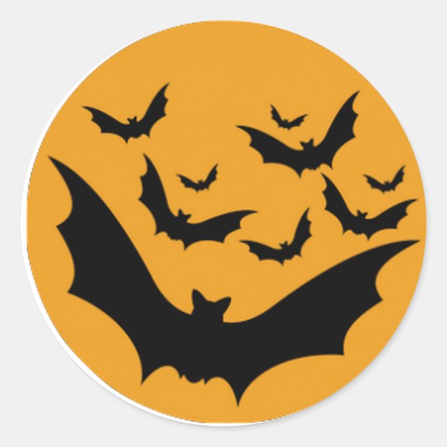 Adesivo Redondo Halloween Bats (Frente)