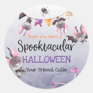 Adesivo Redondo Halloween Bats Happy Halloween