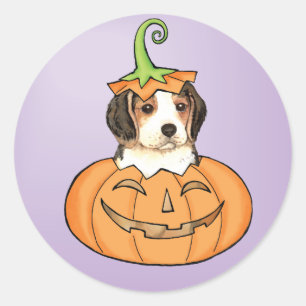 Adesivo Redondo Halloween Beagle