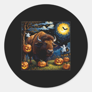 Adesivo Redondo Halloween Bison Starry Night