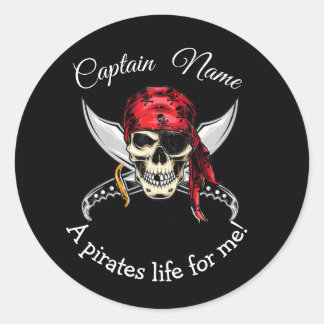 Adesivo Redondo Halloween Black Capitão Pirate Legend