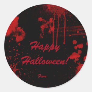 Adesivo Redondo Halloween Blood Splatters Fachado Favor do Partido