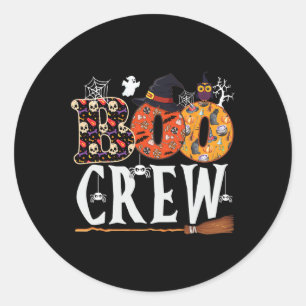 Adesivo Redondo Halloween Boo Crew Homens Engraçados Mulheres Cria