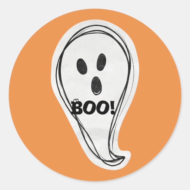 Adesivo Redondo Halloween Boo Ghost (Frente)