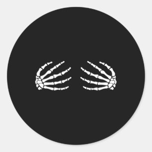 Adesivo Redondo Halloween Boo Skeleton Mãos Figurino De Diversão D