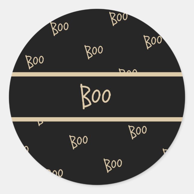 Adesivo Redondo Halloween boo typography (Frente)