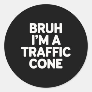 Adesivo Redondo Halloween Bruh Sou um Cone Engraçado Crianças Adul