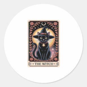Adesivo Redondo Halloween Bruxas - O Gato Estético Amava Tarot Gót