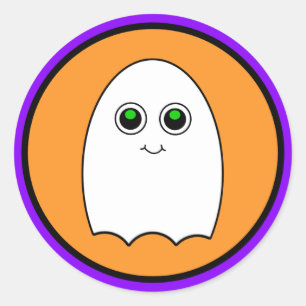 Adesivo Redondo Halloween Cartoon Ghost