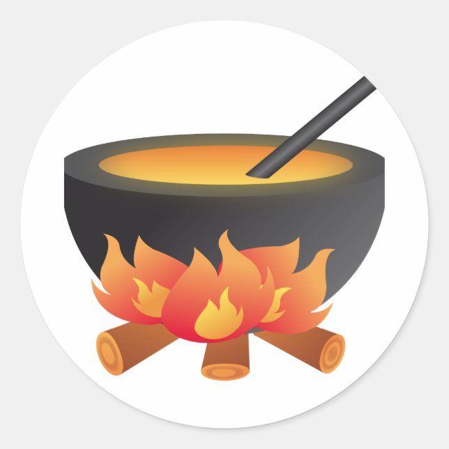 Adesivo Redondo Halloween Cauldron Sticker (Frente)