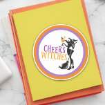 Adesivo Redondo Halloween Cheer Witches Girl's Night Out<br><div class="desc">Este design foi criado através da arte digital. Pode ser personalizado na área fornecer ou personalizar escolhendo o clique para personalizar mais opções e alterando o nome, as iniciais ou as palavras. Você também pode alterar a cor e o estilo do texto ou excluir o texto de um design de...</div>