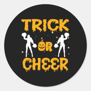 Adesivo Redondo Halloween Cheerhead Funny Cheerleader C