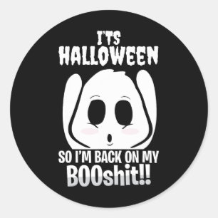 Adesivo Redondo Halloween Ck No Meu Boo Boo, Bolas Engraçadas