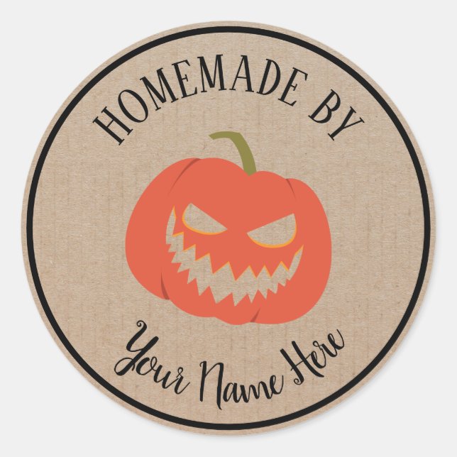 Adesivo Redondo Halloween Cookie Cake Homemade Do Artesanato Vinta (Frente)