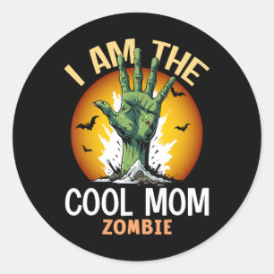 Adesivo Redondo Halloween Correspondendo Legal Mãe Zombie Costume