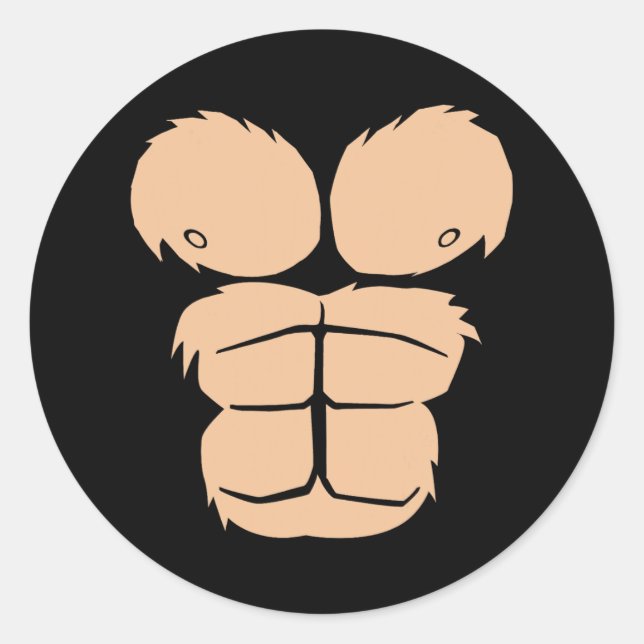 Adesivo Redondo Halloween Costume Divertido Macaco Gorilla Chest S (Frente)