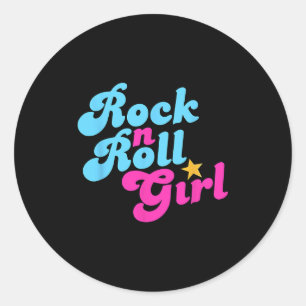 Adesivo Redondo Halloween Costume Rock N Roll Girl Rock And Roll W