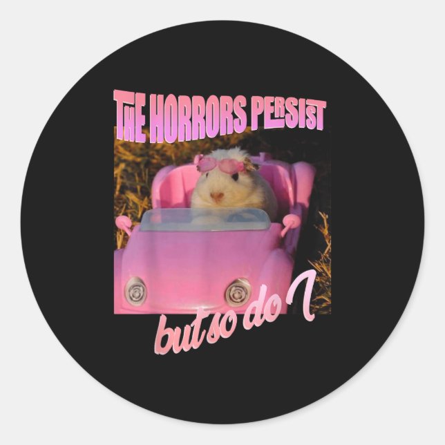 Adesivo Redondo Halloween Costume - The Horrors Persist But So Do  (Frente)