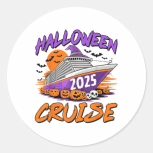 Adesivo Redondo Halloween Cruise 2025 Halloween Trip Family Cruisi