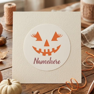Adesivo Redondo Halloween da Girly Jack O Lanterna Pumpkin Persona