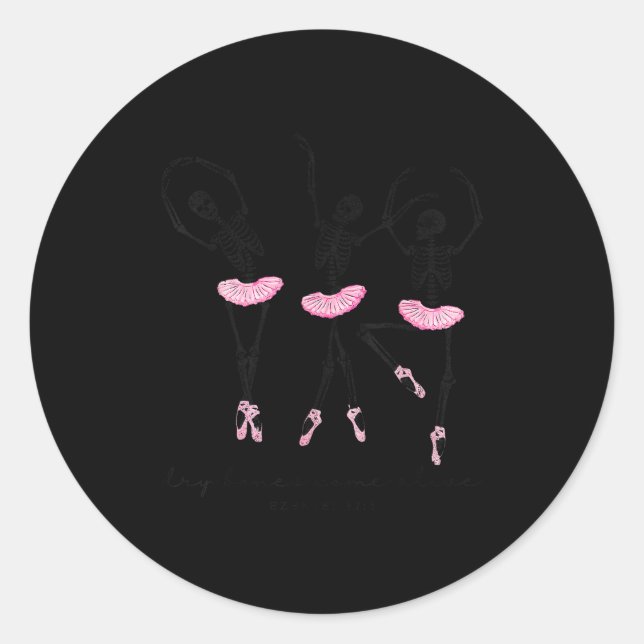 Adesivo Redondo Halloween Dancing Skeleton Dry Bones Come Alive Ch (Frente)