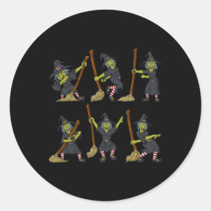 Adesivo Redondo Halloween Dancing Witch Dance Challenge Meninas