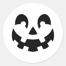 Adesivo Redondo Halloween De Abóbora Simples E Esculpida
