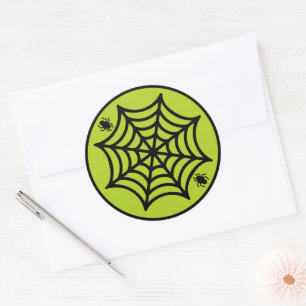 Adesivo Redondo Halloween de teia